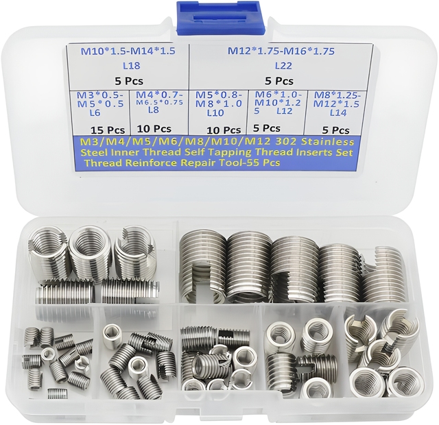 High Strength Stainless Steel Self-tapping Thread Insert Inch Thread Inserts M6 M8 M10 Aerospace Aviation Industry Threaded