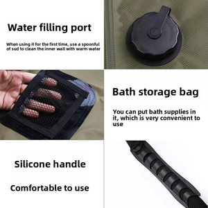 Sac <span class=keywords><strong>de</strong></span> douche pliable robuste pour l'extérieur, chauffé au <span class=keywords><strong>soleil</strong></span>, avec buse marche/arrêt, pour le camping, les voyages et les bains en plein air - Product Image 3