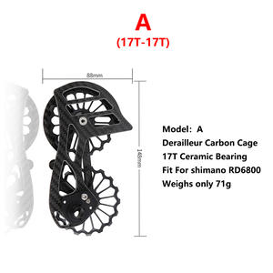 Dérailleur arrière en céramique pour vélo, poulie de guidage, en fibre de carbone, pour <span class=keywords><strong>shimano</strong></span> 6800 R8000 <span class=keywords><strong>R7000</strong></span>, 17T - Product Image 3