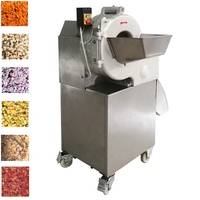 Kleine schaal fruit- en groentesnijmachine voor wortel, aardappel, ui, tomaat, paprika; blokjes snijder voor restaurantgebruik
