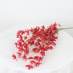 L venta al por mayor blanco <span class=keywords><strong>rosa</strong></span> naranja rojo <span class=keywords><strong>azul</strong></span> falso Sik Oncidium flor boda Hotel decoración Faux Dancing orquídea para la venta - Product Image 6