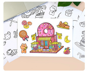 <span class=keywords><strong>Libro</strong></span> de Colección de Escenas 3D DIY para Aliviar el Estrés en Adultos, con Pegatinas para Niños y Adultos, Crea Tu Propia <span class=keywords><strong>Casa</strong></span> de Pegatinas - Product Image 6