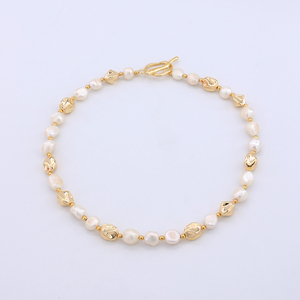 Vòng cổ ngọc trai nhà máy giá bán buôn, Vòng Cổ ngọc trai nước ngọt tự nhiên, Vòng cổ mạ vàng 14k, cho phụ nữ mặc hàng ngày - Product Image 1