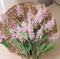 Penjualan terlaris buatan 5 kepala sutra batang Lavender 90cm merah muda bunga Lavender dekorasi rumah pernikahan