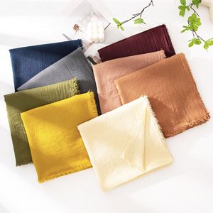 Trending Retro Solid Grey Polyester Long Scarf with Raw Edge Summer Multifunction Women's - Product Image 2