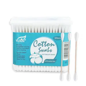 Murah Telinga Cleaner Tongkat Kayu Sekali Pakai/Tongkat Bambu Cotton Swab Tunas Tas Zip Bambu Telinga Tongkat Grosir 100% Katun