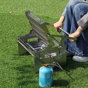 Korean Style <strong>Tabletop</strong> <strong>Gas</strong> <strong>BBQ</strong> Grill Stainless Steel Portable <strong>BBQ</strong> Folding Flip Charcoal Barbecue Grill - Product Image 1