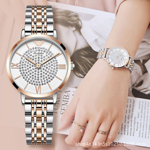 Montre ciel étoilé à la mode pour femmes montre à Quartz en acier inoxydable cloutée de diamants montre pour femmes étanche - Product Image 2