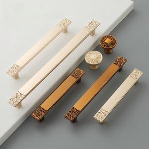 新款中式橱柜门拉手 高档轻奢金色衣柜门拉手 仿古鞋柜拉手 - Product Image 1