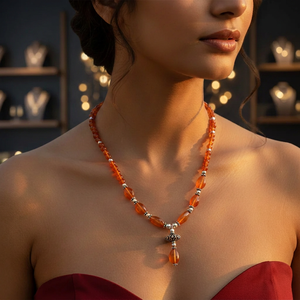 Elegante Collar de Plata 925 con Cuentas de Ámbar Geométricas para Mujer, Joyería de Fiesta con Cuentas de Colores - Product Image 3