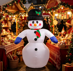 โมเดลตุ๊กตาหิมะเป่าลมขนาด 2.4 เมตร ของตกแต่งคริสต์มาส สำหรับตกแต่งสวน ห้างสรรพสินค้า กลางแจ้ง สำหรับจัดแสดงในช่วงเทศกาลและตกแต่งงานเทศกาลต่างๆ - Product Image 5