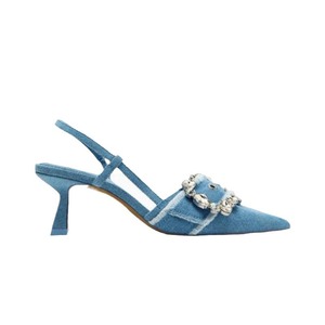<span class=keywords><strong>Sandali</strong></span> <span class=keywords><strong>con</strong></span> rivetto a punta stile di moda <span class=keywords><strong>blu</strong></span> <span class=keywords><strong>Navy</strong></span> <span class=keywords><strong>con</strong></span> fibbia a punta in Denim da donna sandalo <span class=keywords><strong>con</strong></span> tacchi alti - Product Image 5