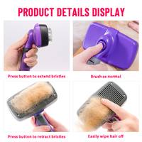 Peigne à poils de chien en plastique écologique, accessoire de toilettage pour chats et chiens, l'outil transfrontalier idéal pour le bain et le nettoyage