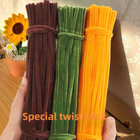 Fil chenille ultra-dense 8 mm, 60 couleurs, en polyester, 100 pièces/rouleau, pour loisirs créatifs éducatifs, cadeaux pour enfants, vente en gros