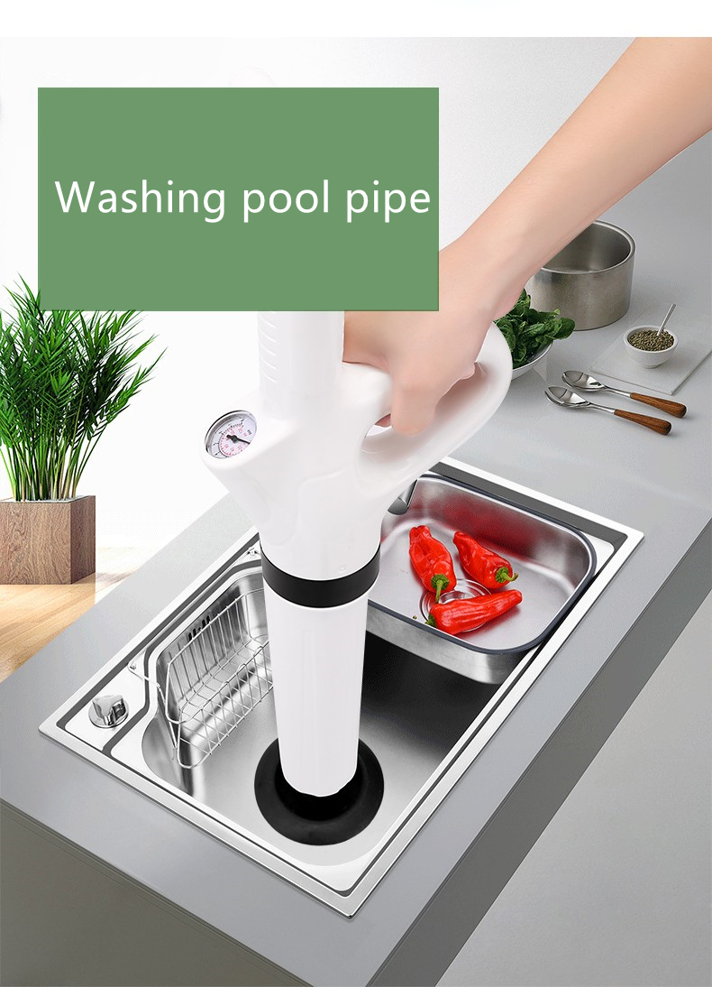 Factory Supply Kitchen Bathroom Sink High Pressure air Dredge to Remove Pipe Vegetable Hair Pipeline Dredge Toilet Plunger · image 2