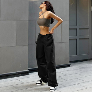 King Mcgreen Star Mode Tendance <span class=keywords><strong>Rue</strong></span> Femmes Pantalon Lâche Cordon Ceinture Pantalon De Travail Décontracté - Product Image 3