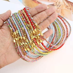 BCL1323 جديد شعبية متعددة الألوان النايلون مضفر حبل حرير حبل حبل الذهب ينتهي قلادة - Product Image 1