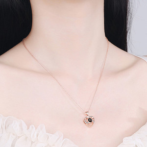 Collane con Proiezione a Forma di Cuore alla Moda per <span class=keywords><strong>Donne</strong></span>, Ciondolo 'Ti Amo' in 100 Lingue, Gioielli Regalo - Product Image 5