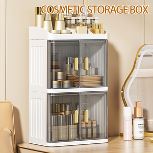 High-end קיבולת גדולה של היהירות אחסון שולחן עבודה עבור טיפוח העור קוסמטיקה משרד פלסטיק מארגן - Product Image 6