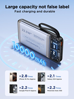 HYTO Bank daya kustom 20000 Mah, Bank daya kapasitas tinggi 10000mah pengisian daya Cepat kustom ramping untuk ponsel