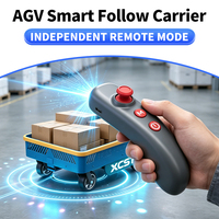 Chariot AGV double mode 300 kg : télécommande + suivi automatique, robot à plateau plat avec servomoteur 846 W pour la logistique industrielle