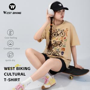 WEST BIKING Éléments de cyclisme surdimensionnés T-Short été décontracté haut de sport coloré drôle <span class=keywords><strong>motif</strong></span> de vélo t-<span class=keywords><strong>shirt</strong></span> respirant - Product Image 6