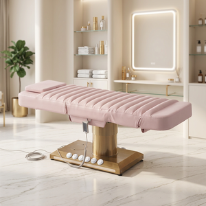 Cama Facial Eléctrica de Lujo Rosa Personalizable con Luz Ambiental LED para Clínica de Belleza y SPA, Suministro de Fábrica - Product Image 1