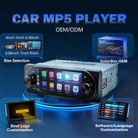 Autoradio Hisound 5 pouces simple DIN avec 6 RCA, RDS, Carplay, YouTube, Wi-Fi, lecteur MP5