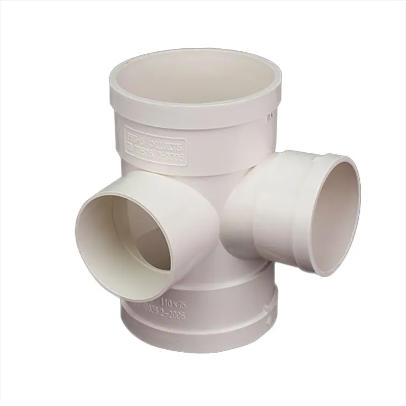 Tubería de drenaje tridimensional de cuatro vías, accesorios de tubería de PVC, 75, 110, 160, 75x5