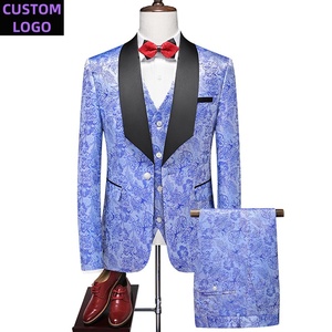 6XL男士礼服套装定制标志<span class=keywords><strong>3</strong></span>件修身加大码西装新郎婚礼舞会套装男士奢华 - Product Image 4