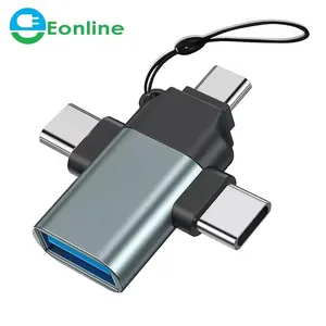 EONLINE3 dalam 1 OTG adaptor Micro USB Tipe C ke USB 3.0 adaptor untuk Samsung Galaxy S20 S10 Macbook USB C OTG adaptor Converter
