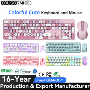 Offerta Speciale AMZ Combo <span class=keywords><strong>Tastiera</strong></span> <span class=keywords><strong>e</strong></span> <span class=keywords><strong>Mouse</strong></span> da Ufficio con 104 Tasti Rotondi Retrò, Kit <span class=keywords><strong>Tastiera</strong></span> <span class=keywords><strong>e</strong></span> <span class=keywords><strong>Mouse</strong></span> Wireless Silenzioso, Carino <span class=keywords><strong>e</strong></span> Colorato - Product Image 1