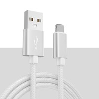 Vente directe d'usine 10W câble de données de tressage Durable pour iPhone chargeant 1M 2M 3M câble USB de tressage coloré pour iPhone