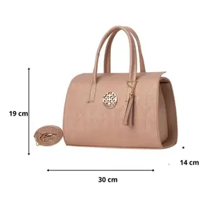 Sac fourre-tout en cuir véritable pour femme Fana Luciana, couleur or, fermeture à glissière, style élégant, utilisation en extérieur toute saison - Product Image 4