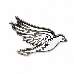 Broche personnalisée colombe blanche en émail, broche colombe de la paix, broche de revers en métal plaqué or, souvenir de vacances, cadeau OEM ODM - Product Image 3