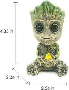 Conjunto de Resina Groot Tree Person Tan Accesorios para <span class=keywords><strong>Acuario</strong></span> Paisajismo Subacuático Pecera de Plástico Decoración con Piedra de Aire - Product Image 2
