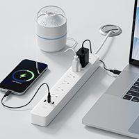 Multiprise intelligente Wi-Fi OEM AU avec charge rapide, interrupteur de contrôle intelligent, prise de bureau avec USB-C PD 20W, prise intelligente