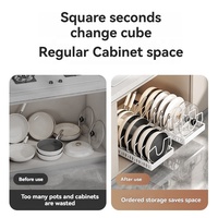 Organisateur de placard coulissant robuste avec cadre métallique pour rangement sous évier et organisation des ustensiles de cuisine