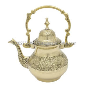 ชุดเครื่องครัวโลหะทองแดงทำจากทองเหลือง1L สไตล์อาหรับหรูหราสำหรับดื่มกาแฟชากาแฟชาที่บ้าน - Product Image 4