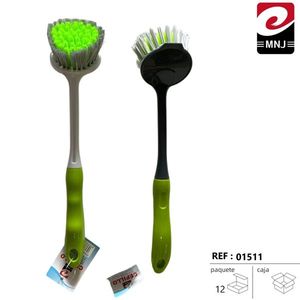 MNJ Kitchen Brush With Green Bristles For Cleaning Dishes And Pots 12 Per Box - Product Image 3