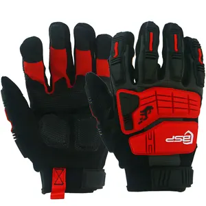BSP Flex Grip breathable general work mechanic men black red utility safety working gloves touch screen