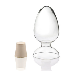 Flacon en verre transparent conique en forme de cœur de poulet, flacon d'échantillon, pot de présentation pour poudre cristalline avec bouchon en caoutchouc - Product Image 6