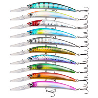 Leurre dur artificiel ABS, type Minnow coulant, à longue portée, avec languette, pour la pêche au bar en eau, disponible en dix couleurs