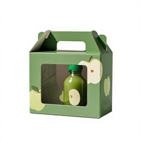 Emballage en carton ondulé pour bouteilles de bière artisanale, personnalisé, avec fenêtre, pour 1, 2 ou 3 bouteilles, boîte cadeau en papier