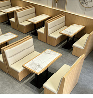 Ensemble de mobilier de salle à manger commercial en bois massif pour cantine, snack-bar, café, restaurant de hot pot, table, chaise, banquette, canapé, taille personnalisée