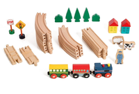 2024 nouveauté haute qualité 80 pièces en bois jeu éducatif bricolage Train voie ferrée trafic ensemble pour enfants enfants garçons filles
