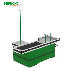 New Design Colourful Stainless Steel Red Convenience Store Supermarket Checkout <strong>Counter</strong> For Sale - Product Image 5