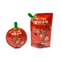 Sac d'emballage en plastique de ketchup de tomate pour l'emballage liquide poche jetable en gros personnalisée de bec pour le jus