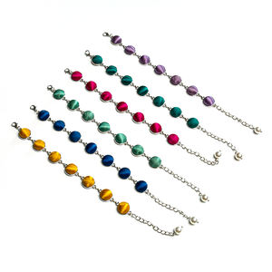 Bracelet <span class=keywords><strong>en</strong></span> soie multicolore élégant et délicat, bracelet <span class=keywords><strong>en</strong></span> perles de soie confortable pour cadeaux féminins - Product Image 1