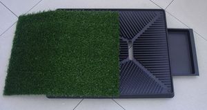 Bac à litière pour animaux de compagnie personnalisé en usine, toilette intérieure pour <span class=keywords><strong>chien</strong></span> avec tapis en herbe artificielle et tiroir à déchets amovible pour l'apprentissage de la propreté des chiots - Product Image 6